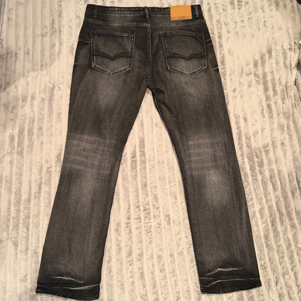 William Rast Manhattan Slim Faded Black Jeans Mens 36x30 Denim Pants - Picture 8 of 8